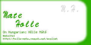 mate holle business card